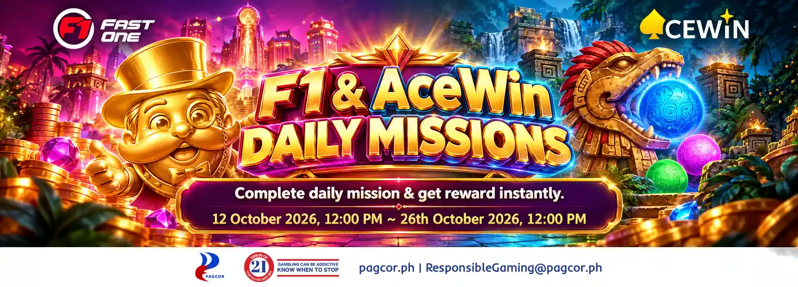 F1 Acewin daily mission promotion